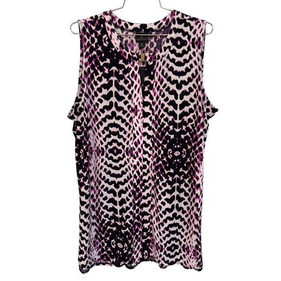 Worthington Tunic Size XL Sleeveless Tank Top Orchid Waterserpent Officewear NEW - Picture 1 of 10
